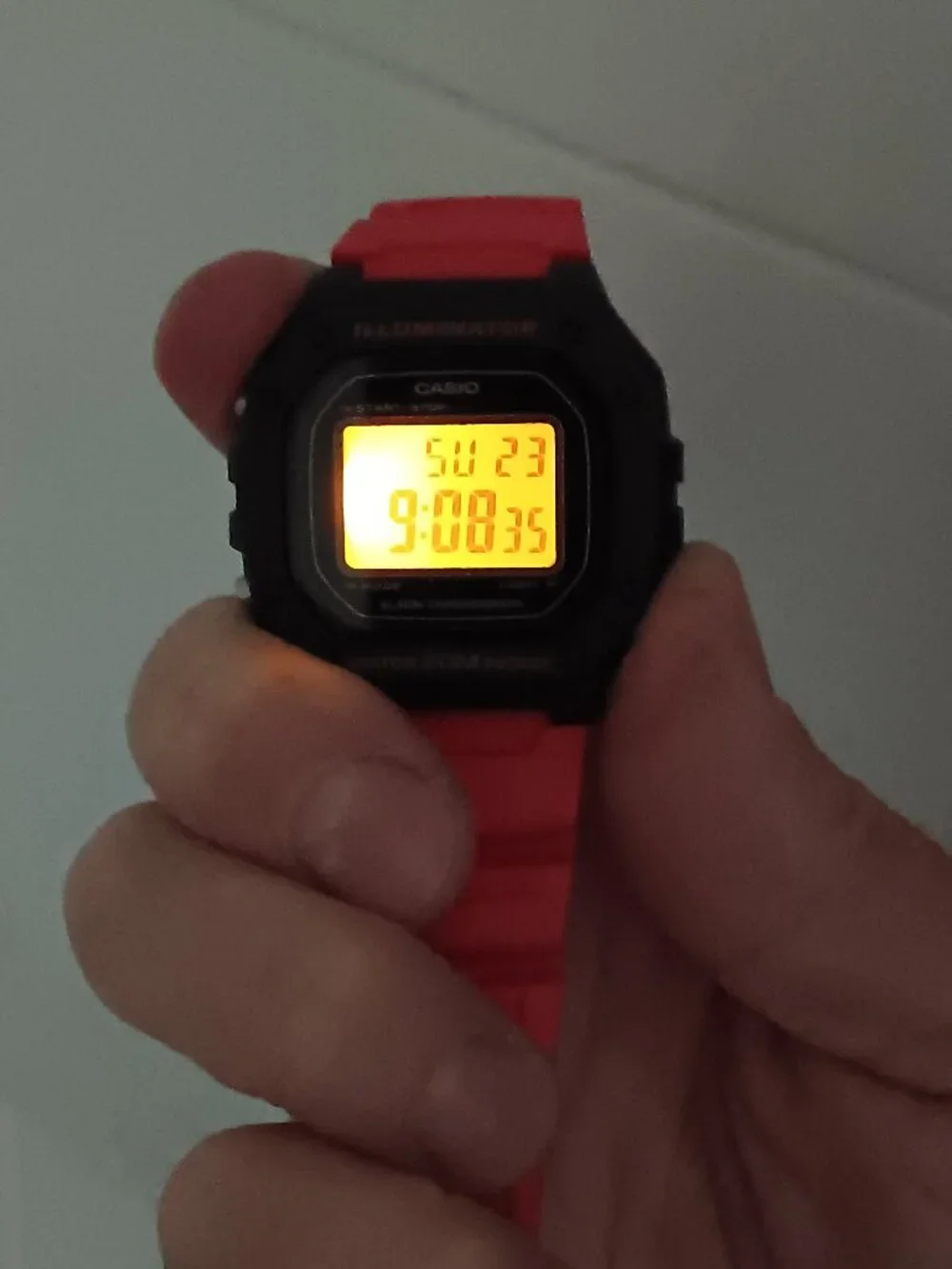 Casio W218H-4B2V [mod 3224] Men's 43mm x 40mm Orange Resin Band Digital Watch